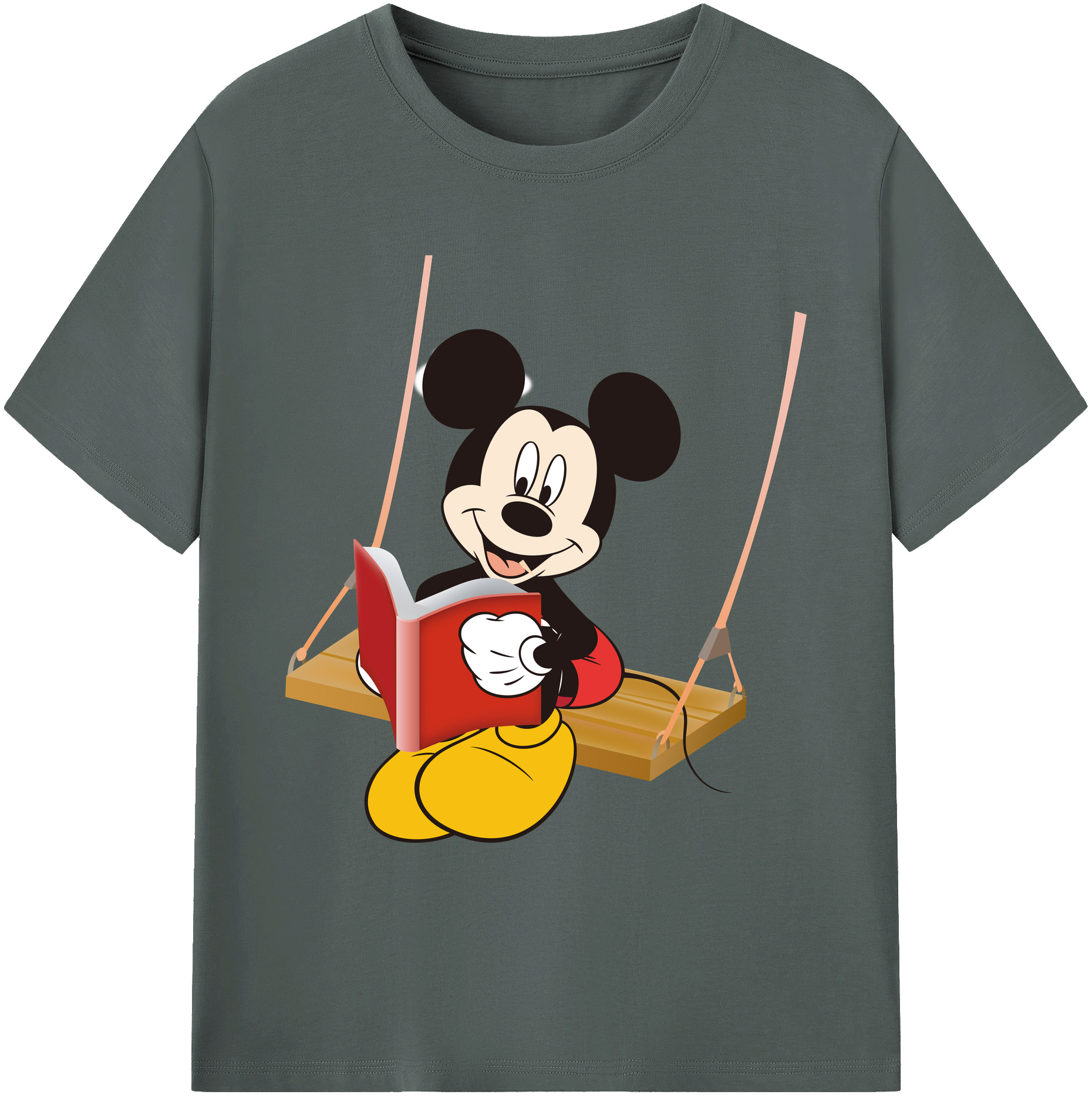 ミッキーマウス Mickey Mouse 綿100％ メンズ半袖Tシャツ｜肌触りやわらか＆通気性